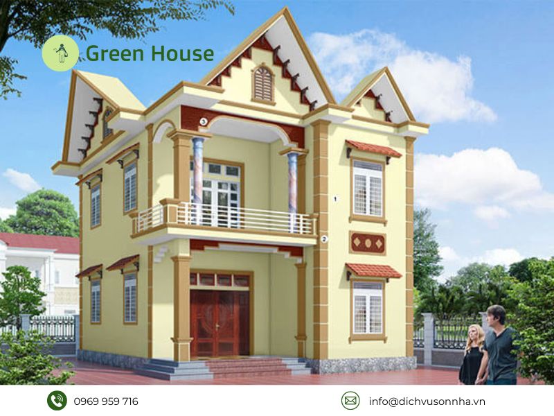 Mẫu sơn nhà màu vàng kem nhạt