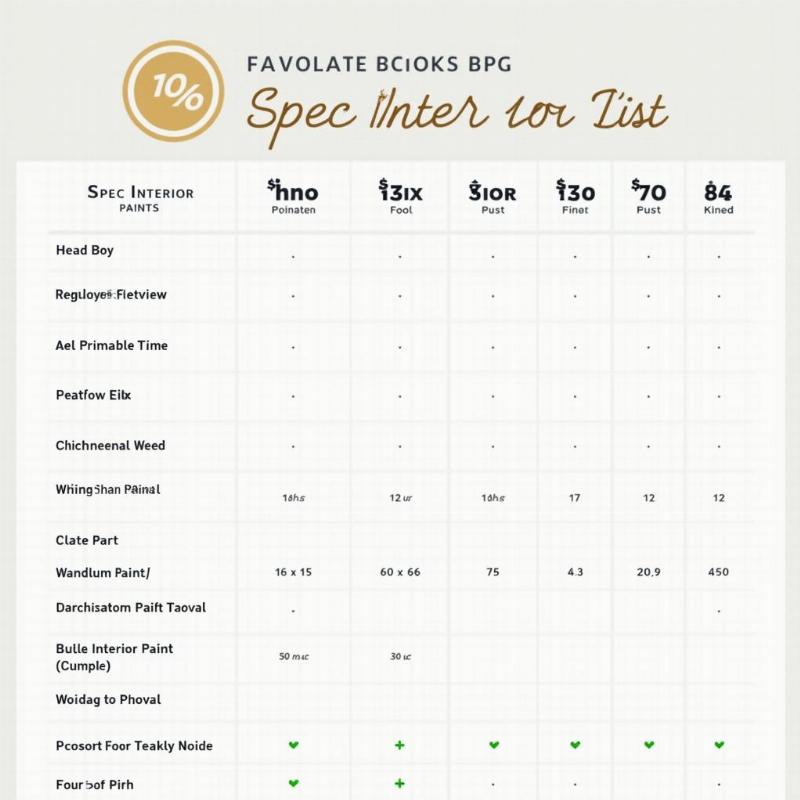 Bảng giá sơn Spec nội thất cập nhật 2025 với chiết khấu hấp dẫn