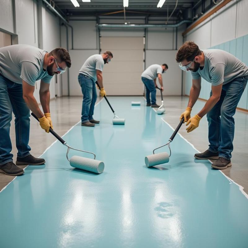 Thi công sơn epoxy 2 thành phần chuyên nghiệp bởi đội ngũ Green House, đảm bảo chất lượng.