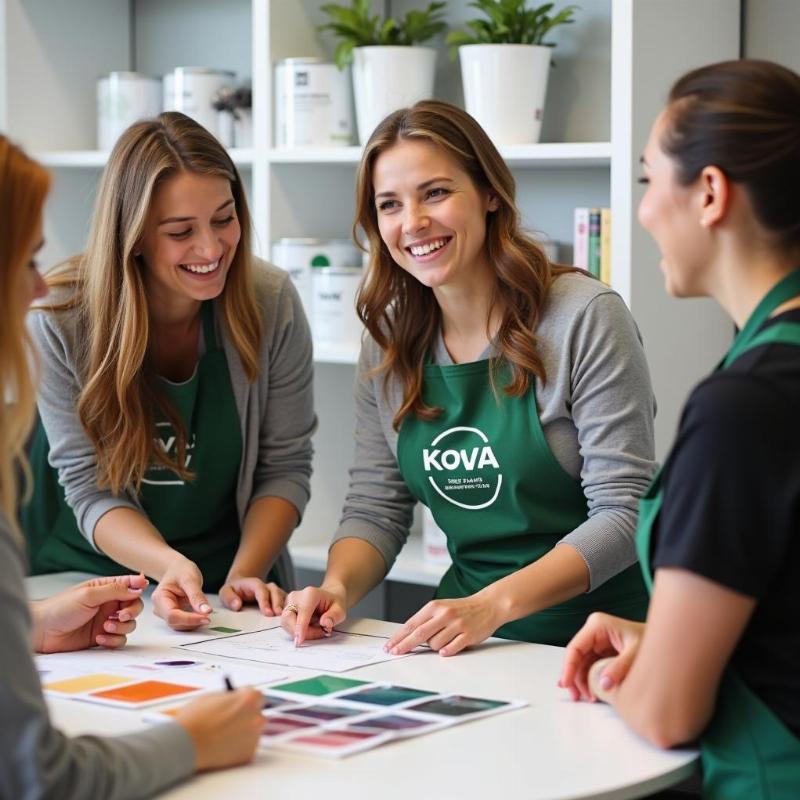 Đội ngũ tư vấn chuyên nghiệp Green House hỗ trợ chọn sơn chống thấm Kova