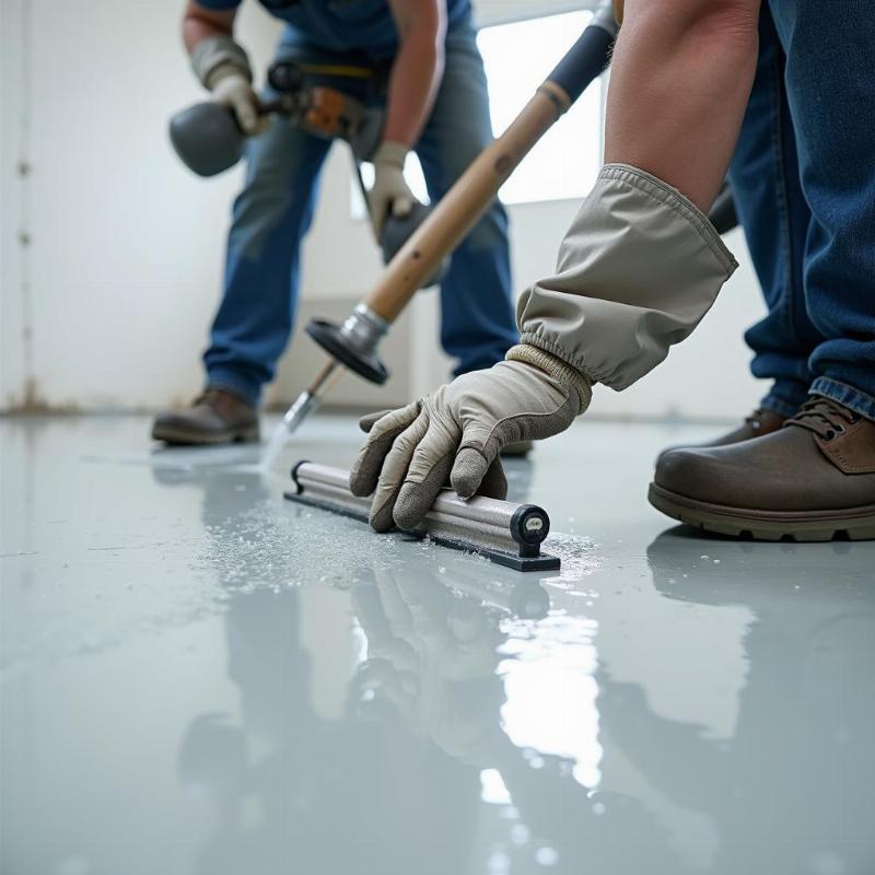 Quy trình thi công sơn sàn epoxy chuyên nghiệp đảm bảo chất lượng và độ bền cho công trình.