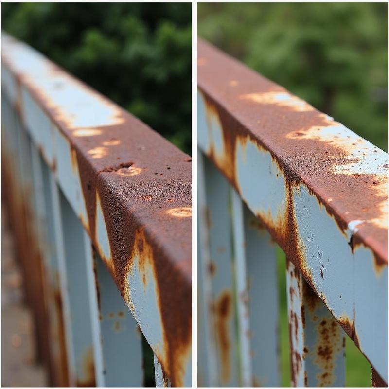 Hinh anh sat thep truoc va sau khi duoc son chong ri bao ve kim loai