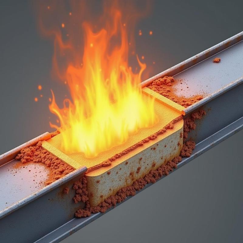 Hinh anh minh hoa co che truong no cua son chong chay khi tiep xuc voi nhiet do cao bao ve ket cau thep