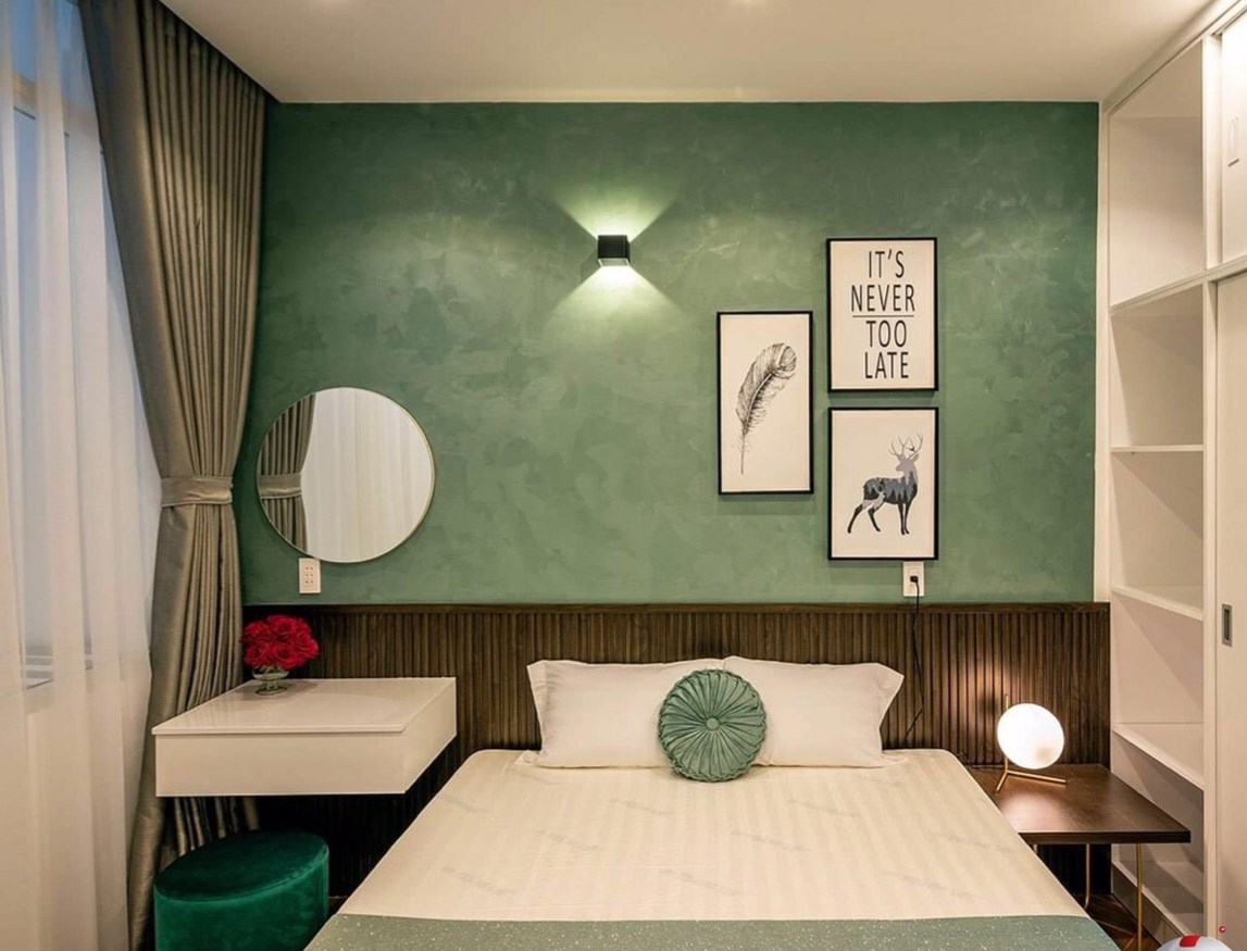 sơn hiệu ứng vân lụa cashmere phòng ngủ