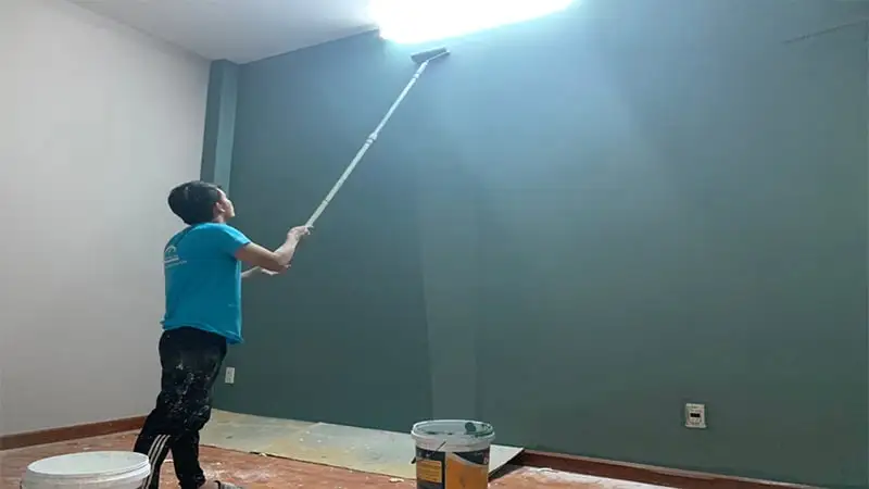 Hình ảnh màng sơn tường láng mịn hoàn thiện tại căn hộ Quận 9